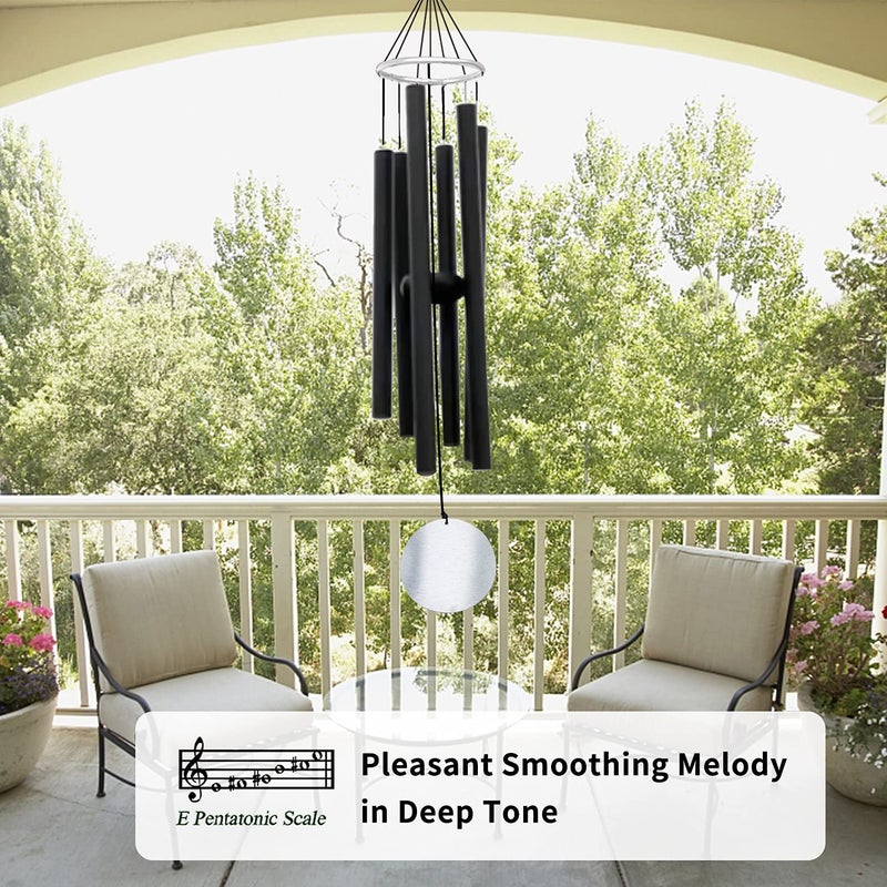 ASTARIN Wind Chimes Outdoor Large Deep Tone 36 Inch Large Chimes for Outside Tuned Relaxing Soothing Low Bass Memorial Windchimes Sympathy for Mom Dad Black - Image 4